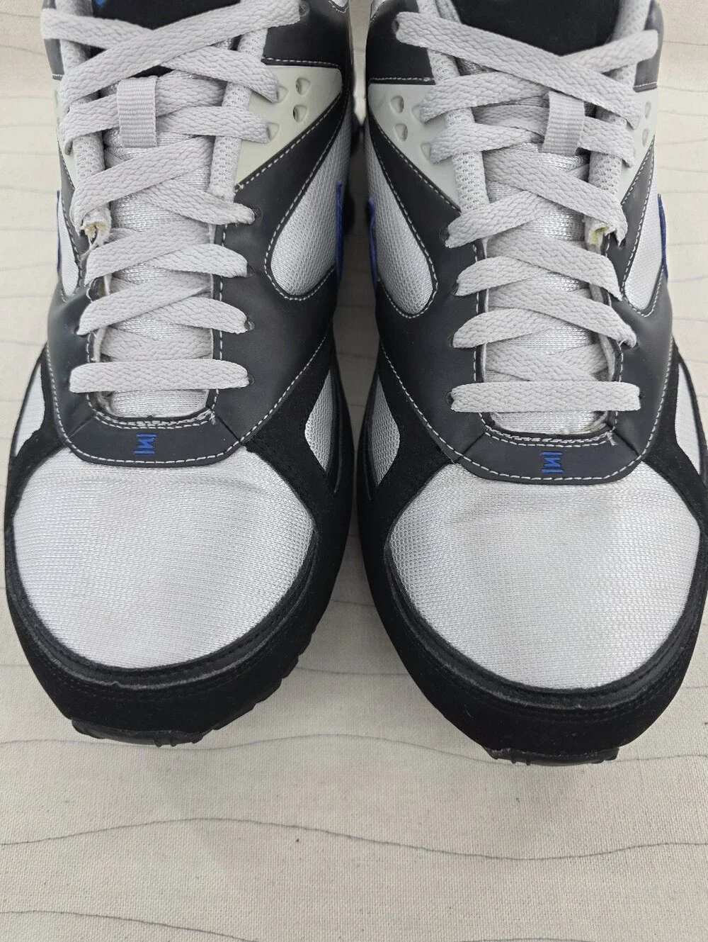 Nike Mems Shox Heritage Grey Black Blue Sneakers Shoes 386202-041 Size 12.5